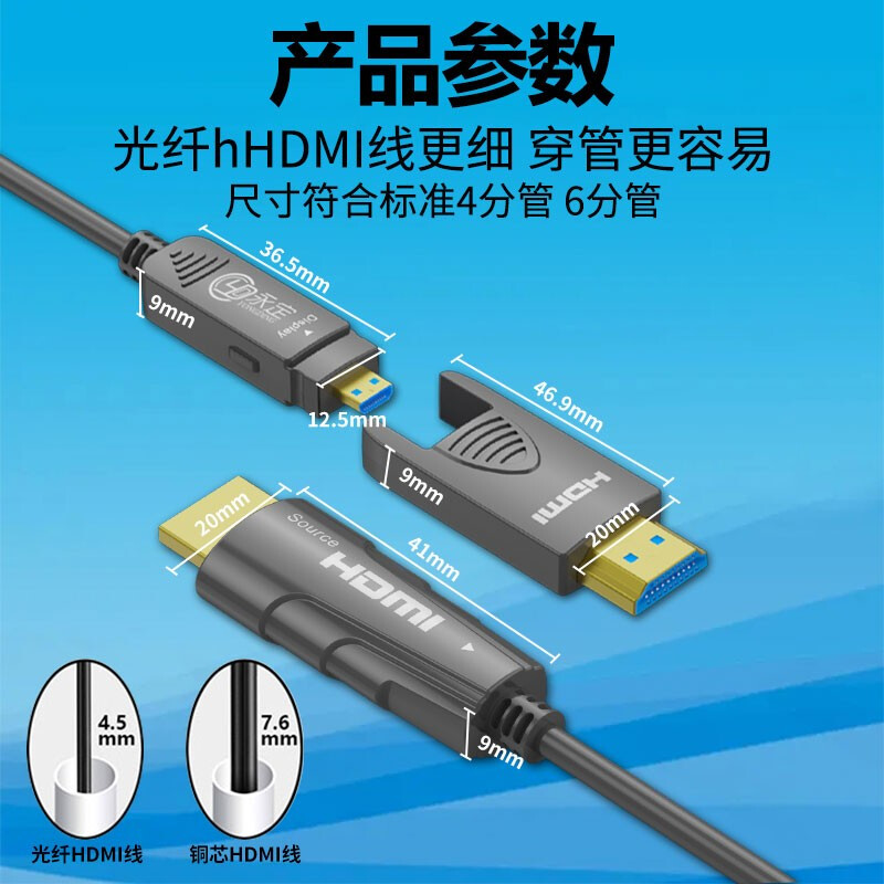 告別長(zhǎng)線信號(hào)衰減，探索閩通HDMI高清光纖線50米新境界